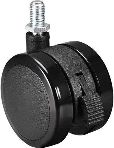 XYWHPGV Swivel Caster Wheel - 2 Inch Pu Twin Wheel M10x15mm Threaded Caster Black with Brake(c1f50 fd46c 8e821 05787 dcbb9 58c90