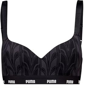 PUMA Damen Printed Sports Bra, Schwarz, L EU