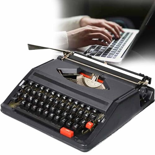 ZYJIX Macchina da Scrivere Manuale retrò Vecchio Stile, Macchina da Scrivere Manuale Portatile Tradizionale, Macchina da Scrivere per Un Flusso Nostalgico, Nero