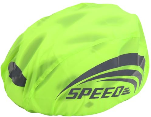 Copri per Casco Bici Impermeabile, Riflettente Copertura Casco da Bicicletta con Regolabile Fibbia, Antipolvere Copricasco da Moto Antipioggia Uomo Donna Bambini Ciclismo, Alta Visibilità (B-Verde)
