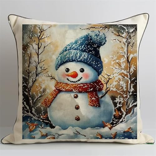 Kitquiver Knüpfkissen Set Weihnachten Knüpfset für Erwachsene (43X43cm) Knüpfen Handarbeit Set Kissen Bastelset Knüpfen Handwerksset Kissen DIY Bastelset für Anfänger für die Sofa-Heimdekoration