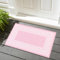 renoazul® Rubber Door Mat With Soft Pile Bordered Design Floor Mat, 50 x 80 cm - Pink - Greeky Washable Rugs Living Room, Kitchen Mat And Bedroom Rug Welcome Mat.