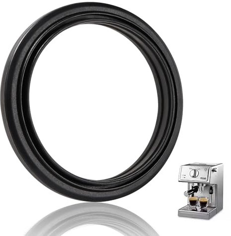 Lyeteung 47mm Anillo de Vapor de Silicona, Junta de Sellado de Cabeza de Grupo, Repuesto de Junta de Cabeza de Grupo, Compatible con Delonghi Dedica EC680/685, Negro