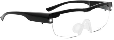 250% Magnifying Glasses, Magnifier Spectacles with 2 LED Lights 2.5X Magnify Sight Spectacles Magnifier Eyeglasses for Elderly Close Work Reading Jewellers Repairing for Hobbies, Reading Wearable Glas