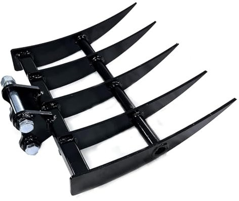 Fabater Rastrello per miniescavatore, rastrello per Escavatore Largo, Accessorio per Escavatore per miniescavatore, Acciaio Legato Diametro Foro 25 mm campata 90 mm, Piccolo Accessorio