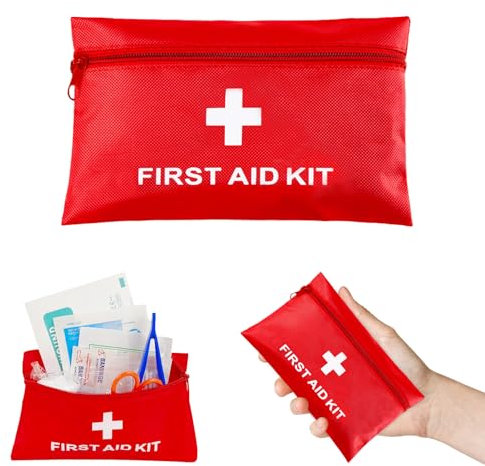 Kit di Pronto Soccorso Portatile, Mini Kit di pronto soccorso, First Aid Kit, Kit Pronto Soccorso Trekking, per Casa Auto Viaggio Moto All'aperto Trekking e Campeggio