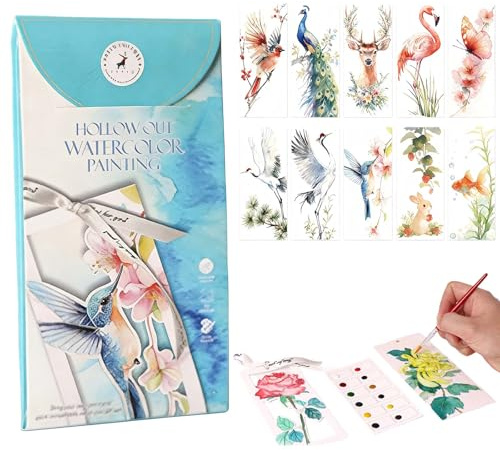 Hedremy Aquarelle Peinture, Livre Aquarelle avec Pinceau et Papier Aquarelle, Cahier Aquarelle, Adapté à la Maison, à l'École, aux Voyages et à la Peinture à l'Aquarelle pour Débutants