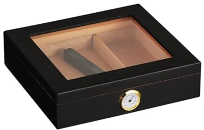 Humidor Cigarrlåda fodral cederträ med bärbar hygrometer digital luftfuktare utomhus resor för förvaring (färg: 4)