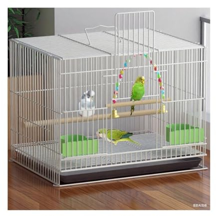 cacatúas Espaciosa Jaula de Metal for pájaros con Bandeja extraíble y múltiples Puertas alimentación, diseño Plegable for Loros pequeños(Blanco,Grande)