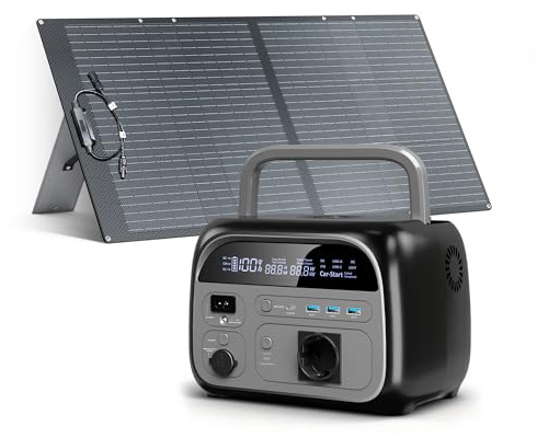 AP400 Estacion de energia portatil, 345Wh LiFePO4 con 100W Panel Solar, Carga Rápida 500W, Carga Rápida de 49min.de 0-80%,Generador Solar para hogar, caravanasa, campada, Hogar y Emergencias