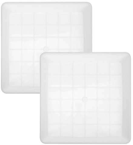 Cabilock 2 Piezas Bandeja para Macetas Cuadrada de Plástico Blanco Base Reforzada, Adecuado para Bonsáis y Plantas en Balcón o Interior, Diseño Estético y Funcional