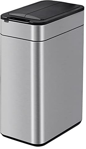 ELPHECO - Pattumiera automatica da 60 litri/16 galloni con coperchio a farfalla, finitura in acciaio inox spazzolato, bidone della spazzatura con sensore di movimento per cucina, ufficio, soggiorno