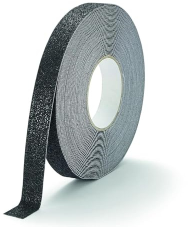 Durable halkskyddstejp grov DURALINE GRIP+, 25 mm x 15 m, för säkrare trappor, ramper mm, svart, 109401
