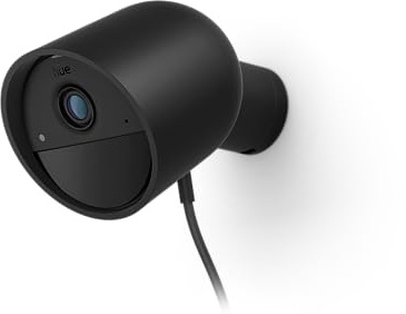 Philips Hue Secure Wired Smart 1080p Security Camera Black Indoor or outdoor Easy to install Two-way communication Works with the security center in the Hue app