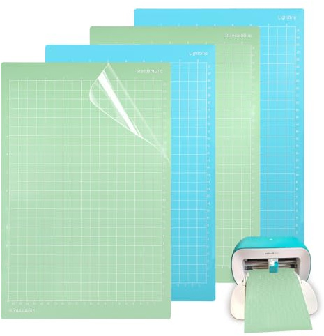 LALAGO Alfombrilla de corte para Cricut Joy Xtra, 4 pcs Alfombrillas de Corte, Tapete Corte para Cricut Joy Tapete Adhesivo de Repuesto con Espátula (Agarre Estándar, Agarre Ligero)