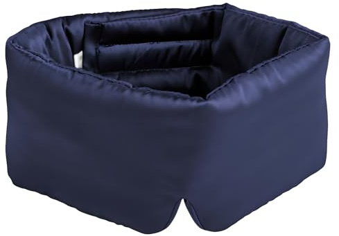 LUPATDY Sovmask i 100 % mullbärssilke med justerbart pannband, stor sovmask för män och kvinnor, sovmask i silke, ögonmask för nattsömn, tupplur och resor (marinblå)