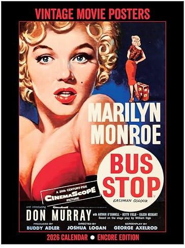 Asgard Press 2026 Vintage Movie Posters Wall Calendar – Encore Edition, 16 Months, Collection of 9”x12” Prints, 9”x24” (Size When Open)