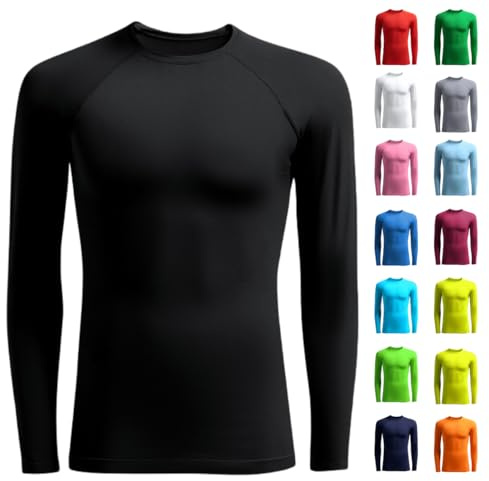 OXUM Camiseta Térmica Deportiva de Manga Larga Unisex – Niños y Adultos | Ropa Interior Técnica para Fútbol, Running, Crossfit, Entrenamiento, Invierno y Transpirable