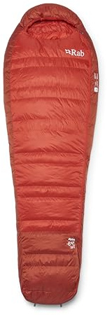 Rab Men's Alpine -6°C Down Sleeping Bag-Dark Horizon/Tuscan Red-Reg, L Zip
