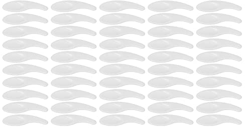 Cuchara para crema facial, 50 unidades, curvada, lavable, reutilizable, para cosméticos