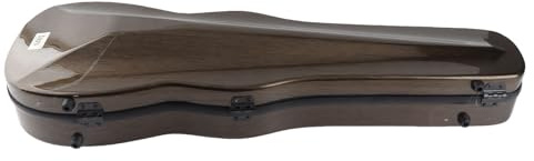 Yechiry Étui pour Violon, Boîte à Violon Rigide et Légère en Fibre de Carbone avec Hygromètre et 2 Sangles, étui de Remplacement pour pour la Protection, Idéal pour Les Violonistes (Café)