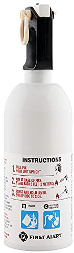 FIRST ALERT KITCHEN5 Fire Extinguisher, KFE2S5, UL RATED 5-B:C, White, 1-Pack