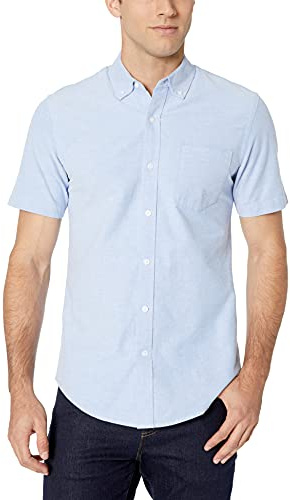 Amazon Essentials Men's Regular-Fit Short-Sleeve 100% Cotton Oxford Shirt