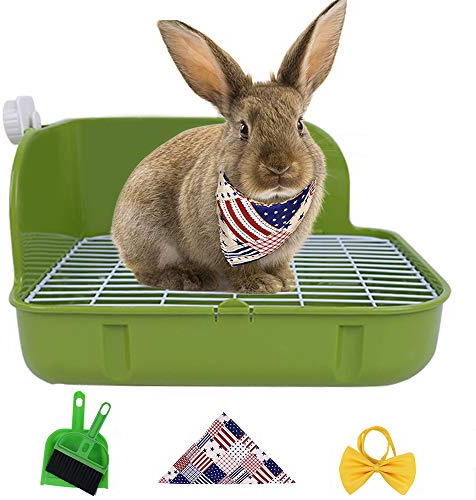 Humorous.P Small Animal Litter Pet Toilet Potty Trainer Corner Litter Bedding Box Pet Pan for Small Animal/Rabbit/Guinea Pig/Galesaur/Ferrets Rectangular Plastic Material