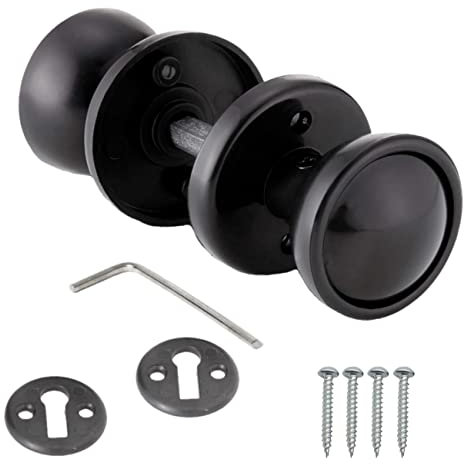 EAI Plastic Mortice Knob for Doors Sheds Cabinets 50mm Black