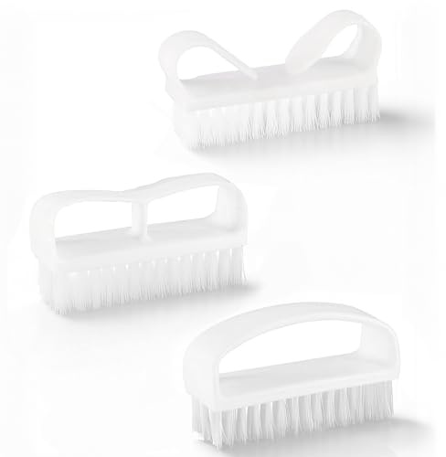 3pcs Nail Brush for Every Day Use - With Easy Grip Plastic Handles Great For Cleaning Nails - Easy to Use Brushes - The Key To a Well Rounded Manicure Routine