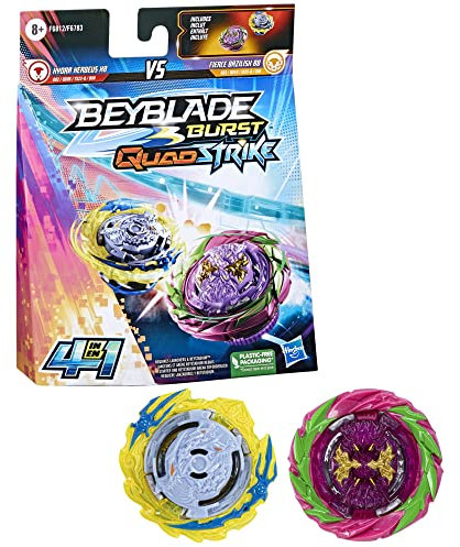 Beyblade Burst QuadStrike Dual Pack, Pack de 2 toupies de compétition Fierce Bazilisk B8 et Hydra Kerbeus K8
