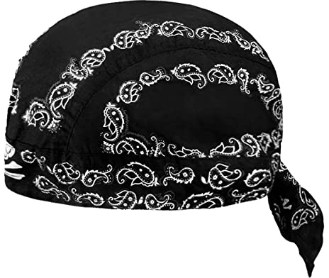 Quick Dry Sports Skull Beanie, Summer Thin Mesh Cycling Cap Bandana Moisture Wicking Stretchy Headwear Sun Protection Running Head Wrap Hat Helmet Liner for Men Women (Black-B)