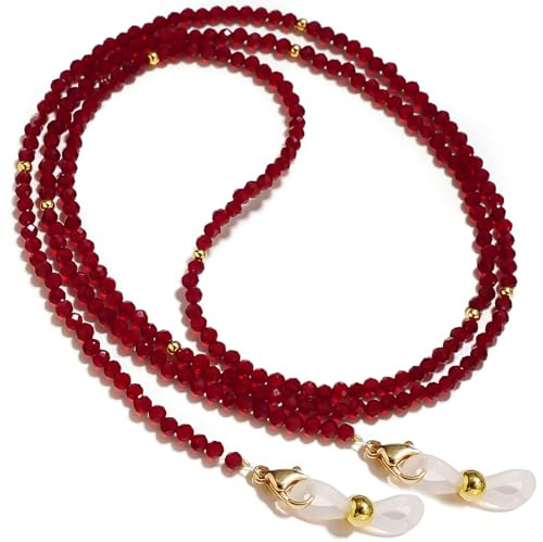 BILIONE Chaîne de lunettes en perles de cristal pour femmes et filles