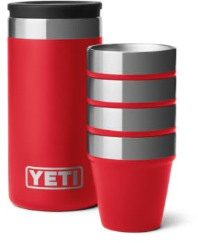 YETI Shot Glasses with Carrying Case, Set of 4, Rescue Red