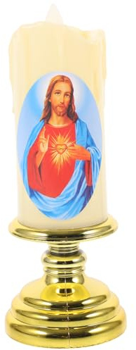 WATIIFUFU Bougie LED Flameless Décorative pour Prières Catholiques Lumière Électronique Émissive Parfaite pour Églises Et Décorations Intérieures avec Effet De Flamme Fonctionne sur
