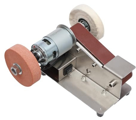 Bandschleifer,Small Belt Sander,Schleifmaschine für Messer,7-Gang-Drehzahlregelung,150w Gleichstrommotor,Geringe Geräuschentwicklung,Mit Staubschutz