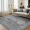 GENIMO Grauer Teppich 120x170cm, Boho Kurzflor Teppich Wohnzimmer Waschbare Antirutsch Teppiche