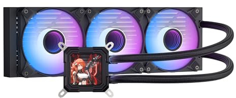 darkFlash DV360S CPU Dissipatore Liquido All-in-one, Schermo LCD 3,2 con Rrisoluzione 320*320, ARGB PWM Ventole, 360mm Radiatore, CPU PC Aio Cooler Compatibile con Intel 1851/1700, AMD AM4/AM5 (Nero)