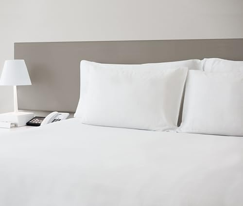 Liniva Home Juego de Sábanas de Hostelería - Colección Victorio - 100% Algodón - Fácil Planchado - Color Blanco | Cama 90 cm (1 Almohada)