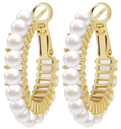 GLOQUAT Pendientes de Aro de CZ Modernos Chapados en Oro 14K, Pendientes de Aro de Baguette Chapados en Oro para Mujer, Pendientes de Peso Ligero Vintage con Zirconia Cúbica