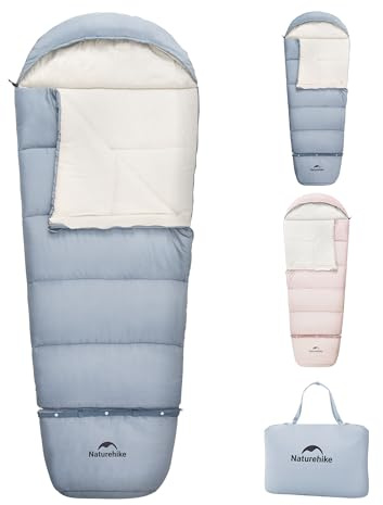 Naturehike Saco de dormir para niños con costuras extensibles, 190 x 75 cm