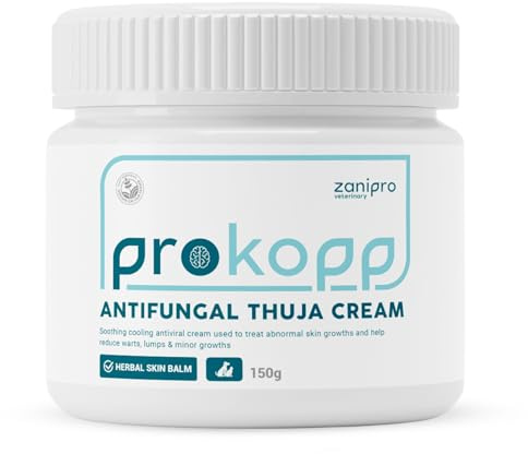 Zanipro Crème Antifongique Thuja pour Chien et Chat 150g – Traitement Anti Verrue Naturel, Apaise Les Irritations, Rougeurs et Excroissances Cutanées, Baume Coussinets Chien, Fabriqué au Royaume-Uni
