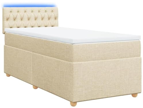 ATOMSTACK MAKER Cama con somier de 90 x 190 cm con colchón de muelles ensacados y funda de poliéster transpirable, sistema de dormir con tira LED (5 V USB), funda extraíble, zona de descanso de
