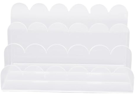 Zerodis Organizador de Correo Acrílico, Transparente con 3 Compartimentos, Clasificador de Cartas, Estante para Documentos de Escritorio Vertical con Escalera, para Almacenamiento de Carpetas de