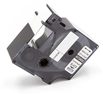 vhbw Schriftband-Kassette kompatibel mit Dymo Rhino 6000, 5000, 5200, 4200, 3000, 1000 Etiketten-Drucker 3,5m x 24mm Schwarz auf Weiß, Nylon