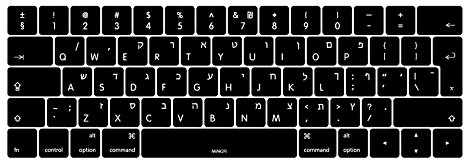 MiNGFi hebreiska Silikon tangentbordsskydd för MacBook Pro 13/15 Touch Bar (2016-2019) model A1706 A1707 A1989 A1990 A2159 EU/ISO tangentbordslayouten - Svart