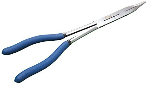 13-Inch Dual Pivot Pliers, 50Cr-V Industrial Quality Precision Tool, Extra Long Reach Compound Action Pliers (45-Degree Bent Nose)