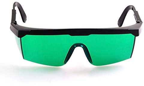 FreeMascot Gafas de seguridad láser UV y rojo para típicas 405 nm, 445 nm, 650 nm y luz láser infrarroja para depilación, protección ocular con patillas de marco ajustable (verde)