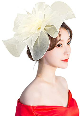 Fascinator hatt för kvinnor flicka blomma nät slöja elegant fjäder pannband retro cocktail te brud dusch hårklämmor pillbox hatt te fest bröllop huvudbonad fin klänning
