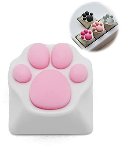 Katzenpfote Tastenkappen für Mechanische Metall Tastatur Esc Custom Keycap Kompatibel mit Cherry MX Gaming Keycaps Keyboard DIY Tastatur Geschenk für Freund Spiele-Liebhaber Junge Weiß